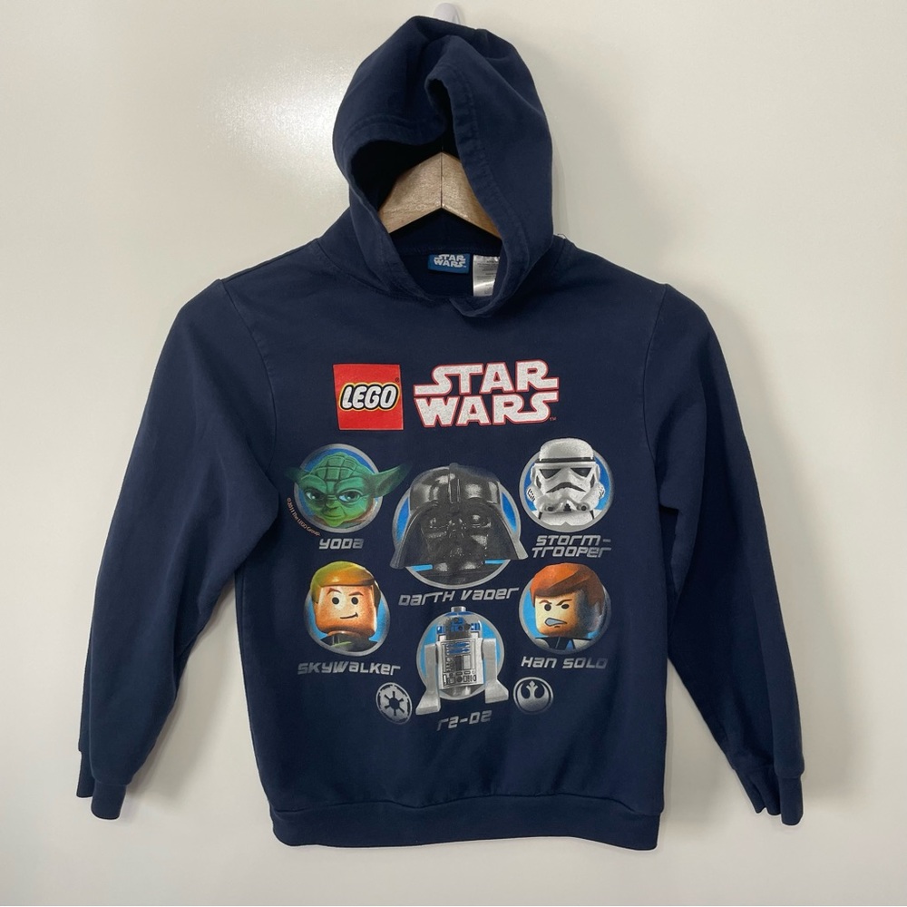 Star Wars Boys Navy Blue Hooded Swestshirt, Darth Vader & LEGO, size M